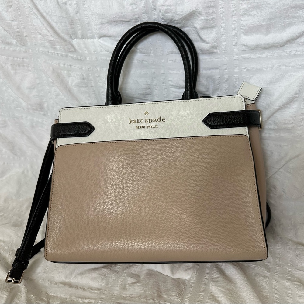 Kate Spade Black, White, and Tan Satchel
